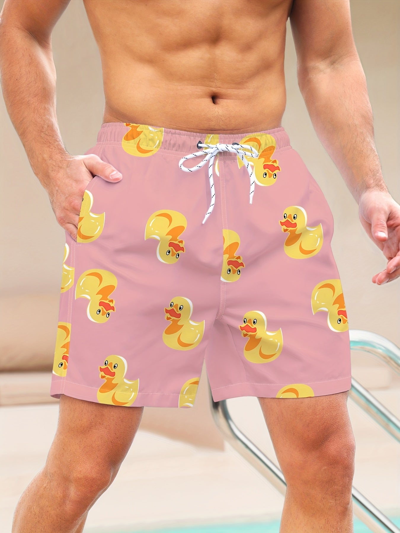 Men's Quick Dry Hawaiian Beach Board Shorts with Pockets