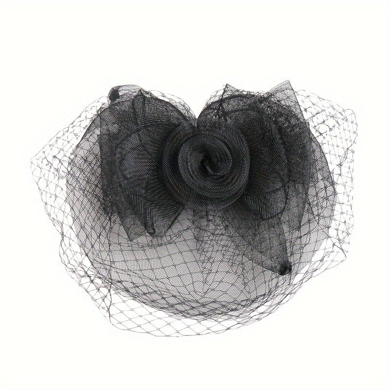 Retro Flower Mesh Hairpin for Ladies Tea Party Wedding Hair Accessories