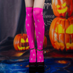 Skull Print Y2K Over The Knee Socks