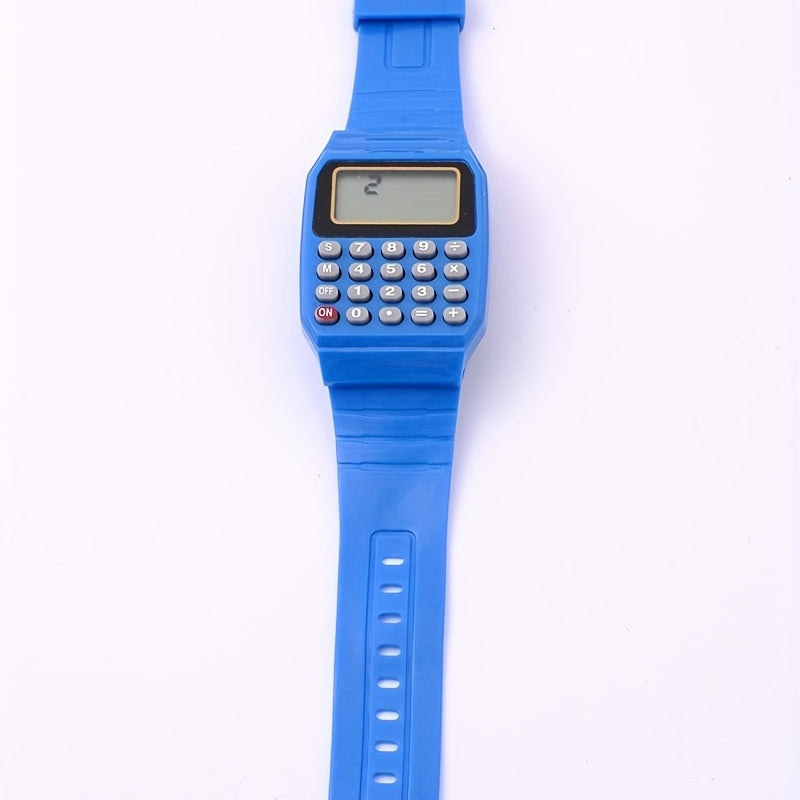 Kids Calculator Watch LCD Clock Unisex Silicone Date Time Electronic Wrist Watch