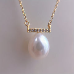 Freshwater Cultured Pearl Pendant Necklace for Girls