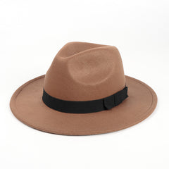 Wide Brim Fedora Hat Solid Color Women's Accessories Gift