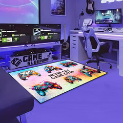 Graffiti Gamepad Print Rug Gaming Area Rug Funny Art Print Floor Mat