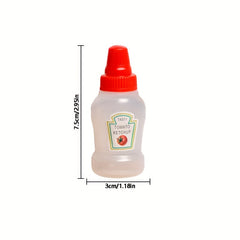 4pcs Mini Ketchup Bottles Condiment Squeeze Containers for Lunchbox Picnic