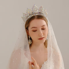 Baroque Crystal Bridal Tiara Crown Zircon Bridal Queen Crown