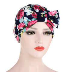 Vintage Bow Beanie Lightweight Hair Styling Cap Turban Hat