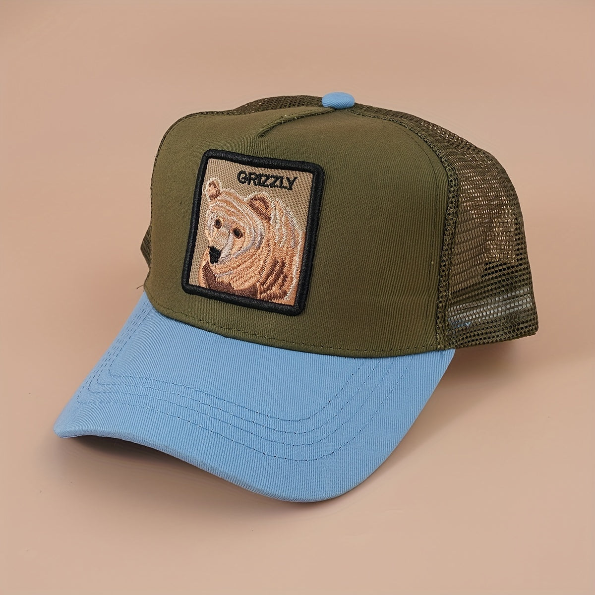 Animal Embroidery Patch Baseball Cap Mesh Trucker Hat