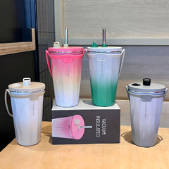 590ml Stainless Steel Coffee Cup Leakproof Water Bottle Outdoor Sports Yoga Gym
