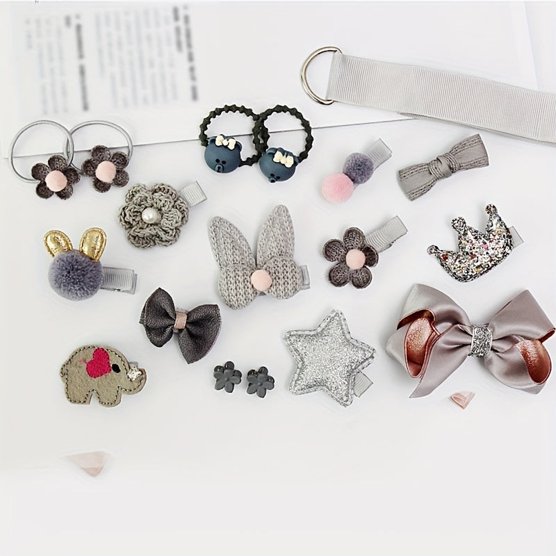 18pcs Princess Crown Hair Clip Set for Children