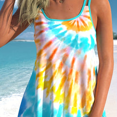 Tie Dye Cami Top & Shorts Bathing Suit Set
