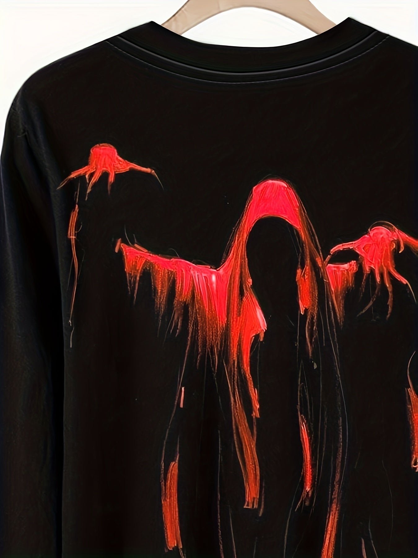 Spooky Man Print Men's Long Sleeve Novelty T shirt Stylish Tees