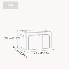 Portable Clothes Storage Drawer Box With Window & Support Rack