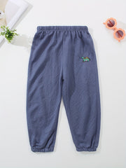 Kids Cartoon Embroidered Pants Soft Casual Capris