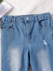 Girls Bell Bottom Ripped Jeans Spring Autumn