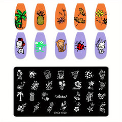 Stainless Steel Nail Stamping Plates Flower Fruits Image Stamp Template