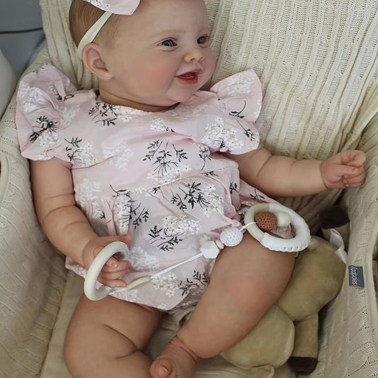 24" Reborn Doll with Hand Painted Hair Soft Realistic Vinyl Body