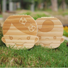 Baby Tooth Box Wooden Teeth Saver Box Children Keepsake Organizer