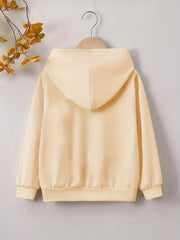 Girls' Pink Butterfly Print Casual Sweatshirt Top Hoodie Pullovers