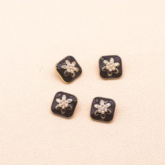 4pcs Snowflake Pattern Pearl Men's Decorative Buckle DIY Shirt Tie Coat
