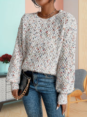 Dot Crew Neck Pullover Sweater for Fall & Winter Women's Clothing