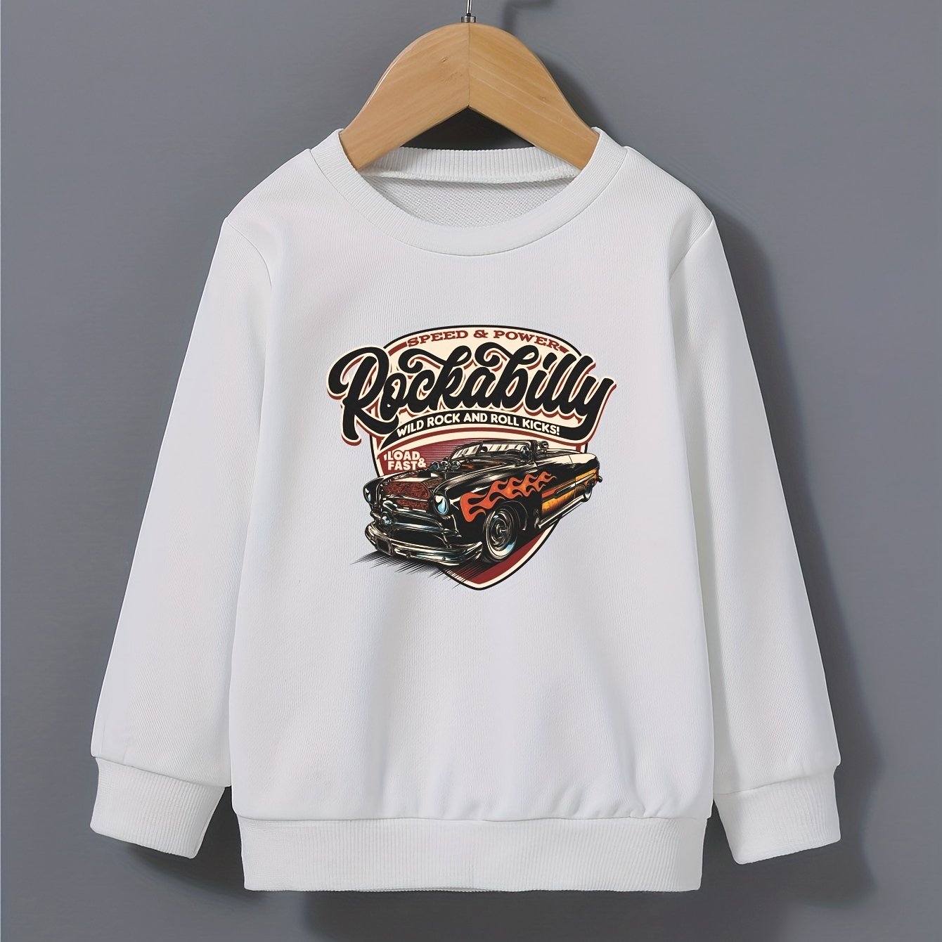 Sports Car Pattern Toddler Kid's Sweatshirt ROCKABILLY Print