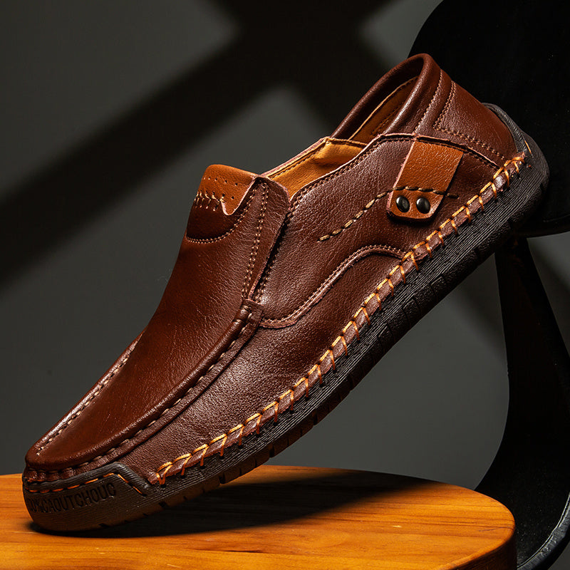 Men's Stitch Detail Loafer Shoes Non-slip Slip-On Shoes Spring And Summer