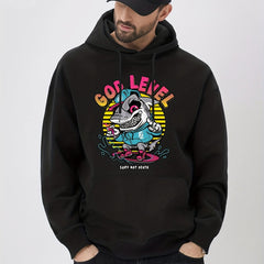 Anime Shark Print Hoodie for Men