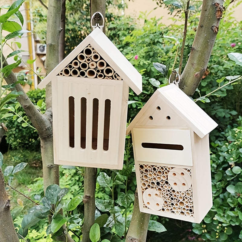 Wooden Mason Bee House Insect Hotel for Beneficial Insect Habitat