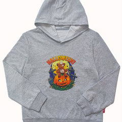 Happy Halloween Pumpkin Print Boys Casual Pullover Long Sleeve Hoodie