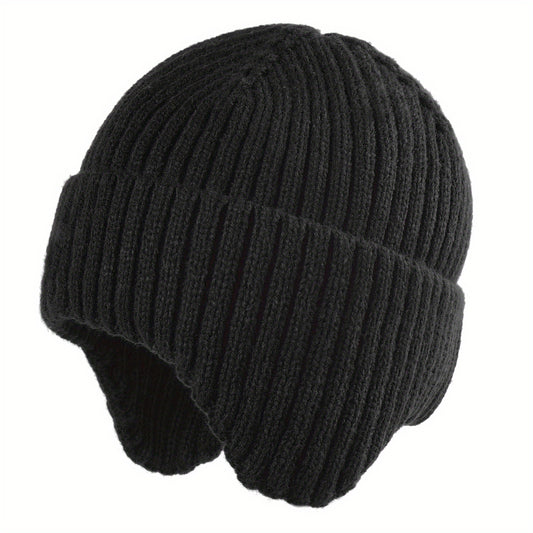 Sport Windproof Knit Beanie Hat With Fleece Lined For Kids