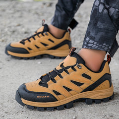 Men's Lace Up PU Leather Hiking Shoes Breathable Anti skid