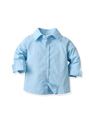 Toddler Boys Dress Clothes Bowtie Lapel Button Up Long Sleeve Shirts Suit Pants