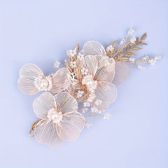 Golden Leaf Shape Head Piece Bridal Wedding Hair Accessories