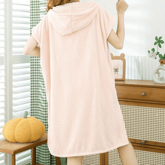 Women's Hooded Bathrobe with Hat and Towel Set