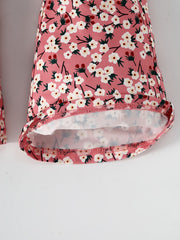 Ruffle Sleeve Cami Top & Floral Pants Set for Girls