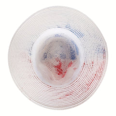 Eagle Hand Painted Straw Hat Red Sun Hat Outdoor UV Protection