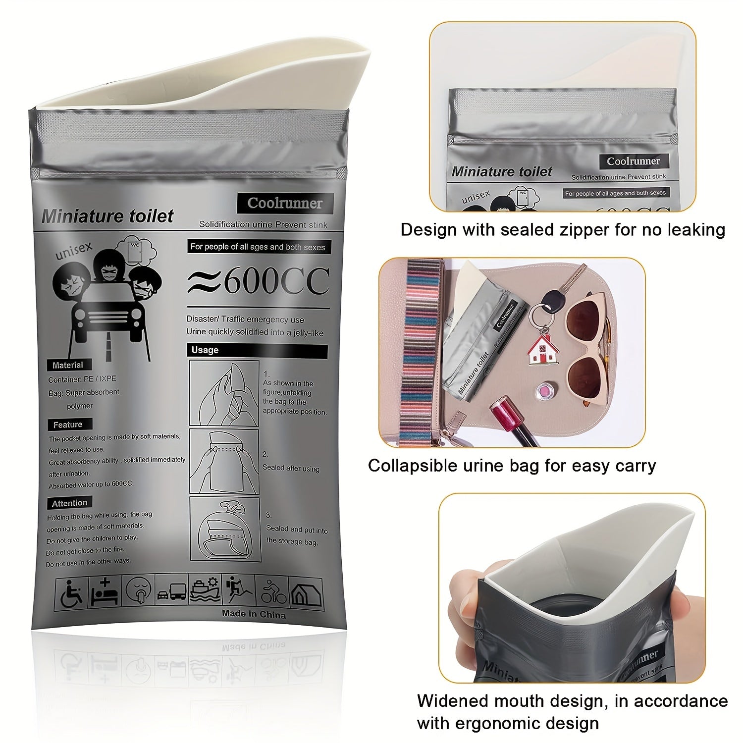 20pcs Camping Pee Bags Disposable Urinals & Vomiting Bags For Travel Emergency
