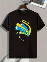 Stars Print Men's Graphic T-shirt Casual Comfy Tee For Summer