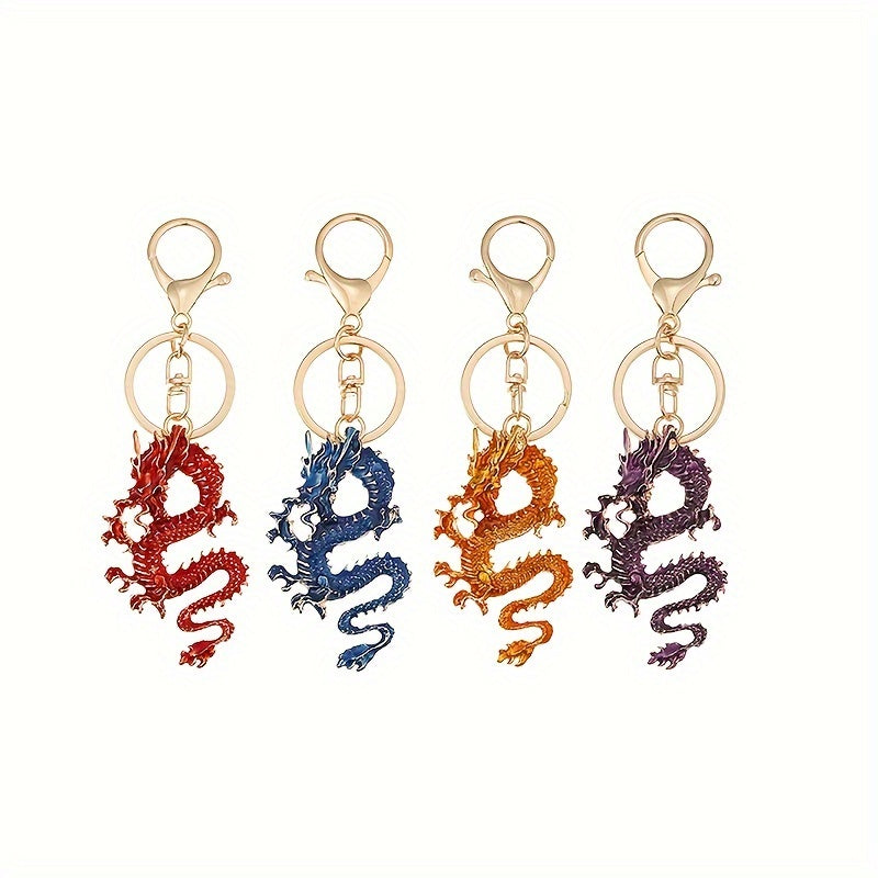 Cartoon Dragon Keychain Chinese Style Dragon Charm Car Key Ring
