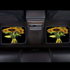 4pcs Sunflower Bouquet Car Floor Mat All-weather Car Protector