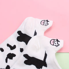 5 Pairs Women's Cow Print & Ankle Socks Set