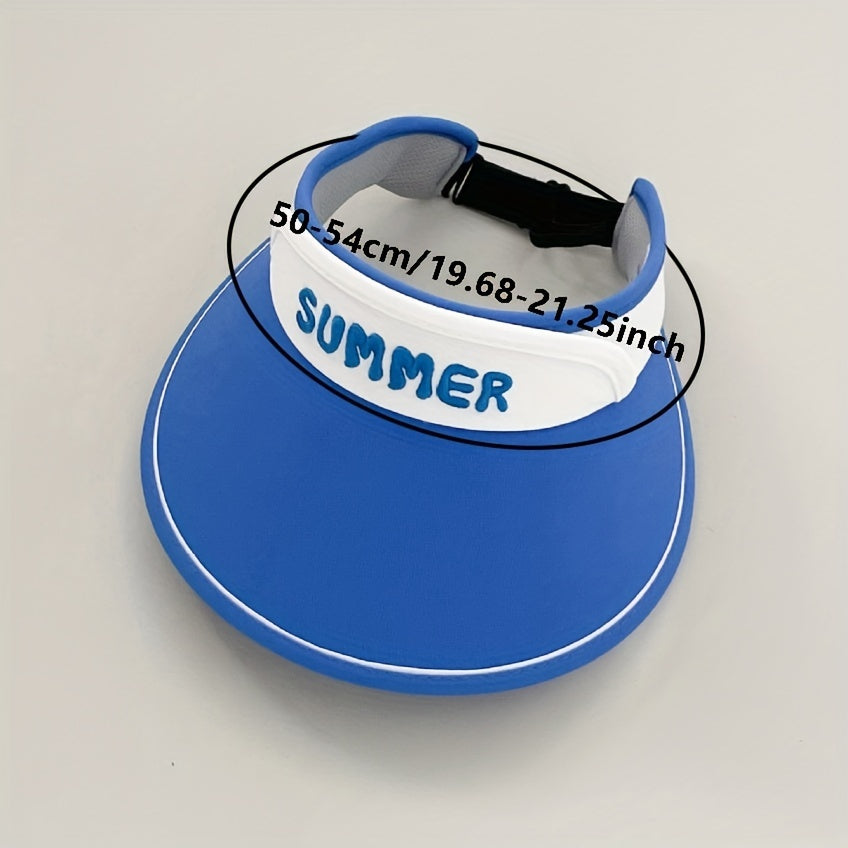 Kids Wide Brim Embroidered Sun Hat w/ Sunglasses for Summer
