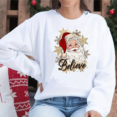 1pc Santa Claus Iron on Letter Transfers For T Shirts DIY Christmas Crafts