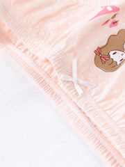 5pcs Girls Cartoon Travel Graphic Shortie Brief Underwear Set