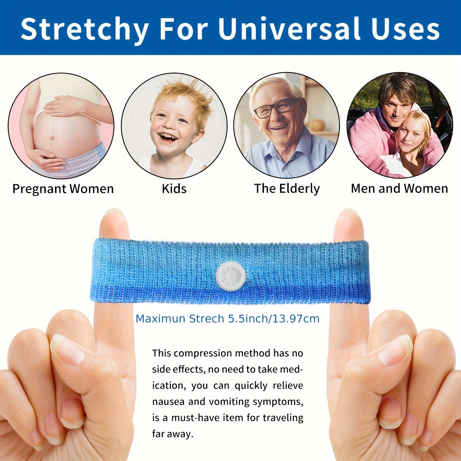 4PCS Motion Sickness Bands Acupressure Nausea Wristband