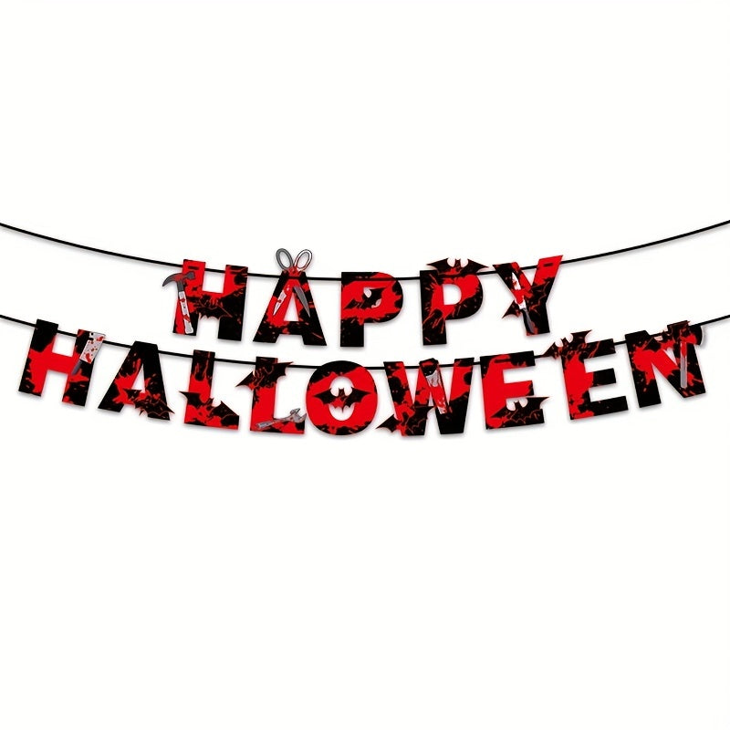 Halloween Pumpkin Ghost Theme Banner Party Decoration Supplies