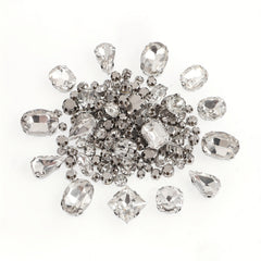 100pcs Transparent Glass Rhinestones With Metal Back