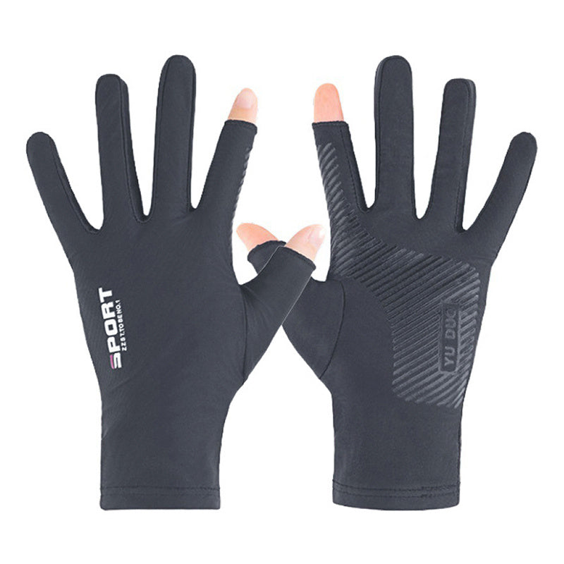 Breathable Ice Silk Cycling Gloves Anti Slip Anti UV Touch Screen