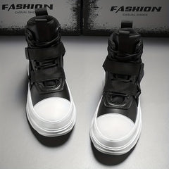 Men's Lace up Boots Casual Walking Shoes With Buckle