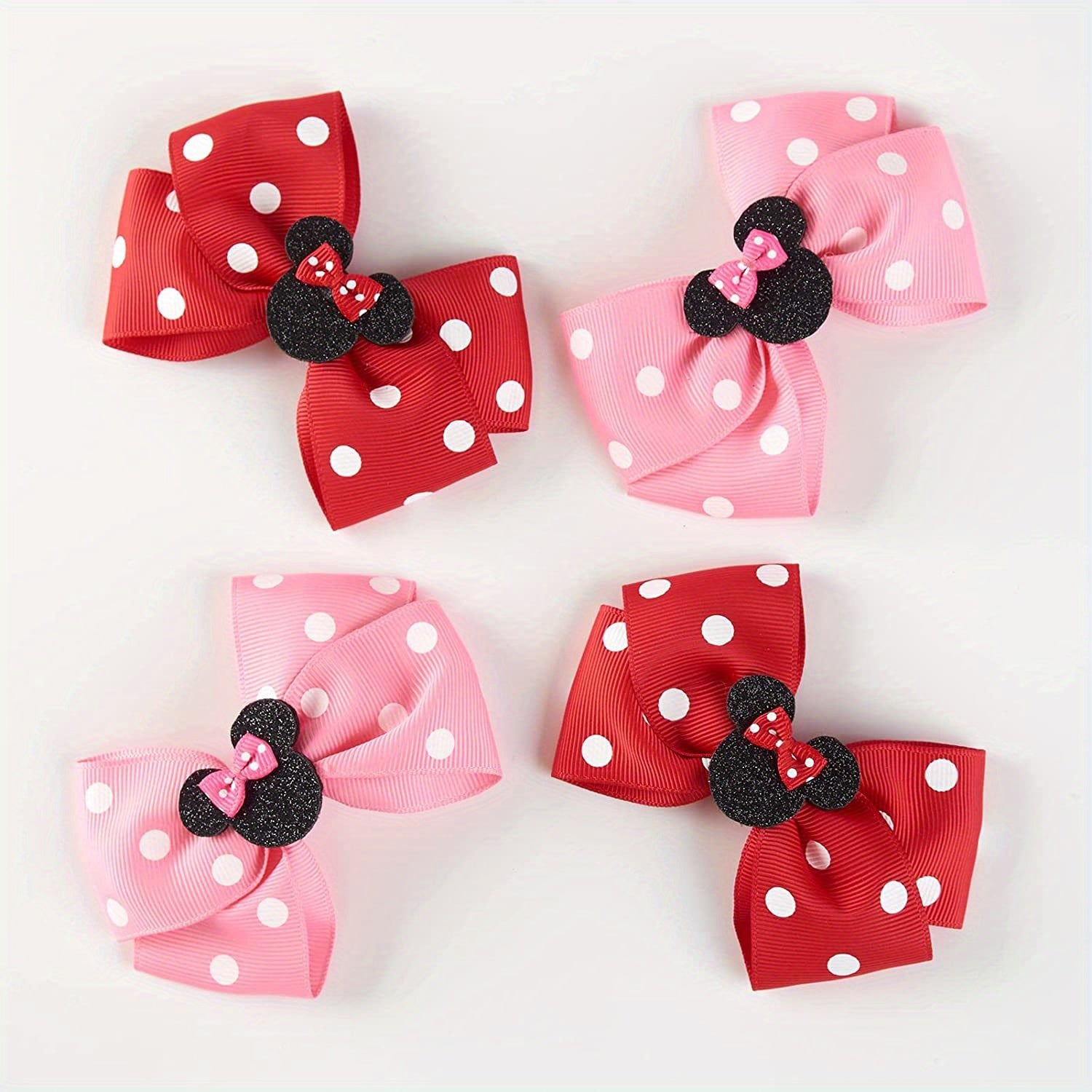 4pc Sequin Bow Hair Clips Set for Holiday Parties